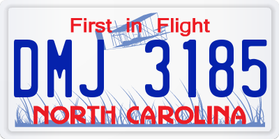 NC license plate DMJ3185