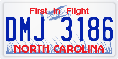 NC license plate DMJ3186