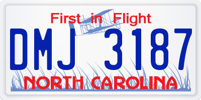 NC license plate DMJ3187