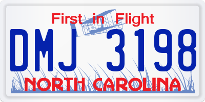 NC license plate DMJ3198