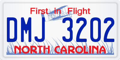 NC license plate DMJ3202