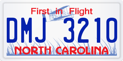 NC license plate DMJ3210