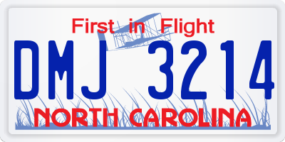 NC license plate DMJ3214