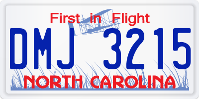NC license plate DMJ3215