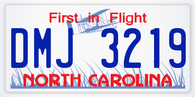 NC license plate DMJ3219