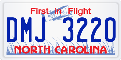 NC license plate DMJ3220