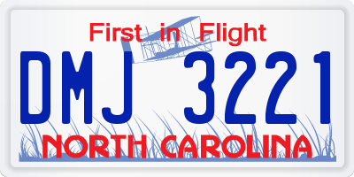 NC license plate DMJ3221