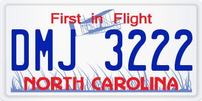 NC license plate DMJ3222