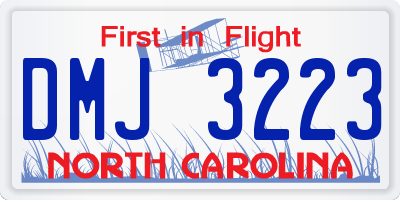 NC license plate DMJ3223