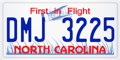 NC license plate DMJ3225