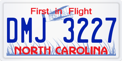 NC license plate DMJ3227