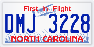NC license plate DMJ3228