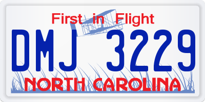NC license plate DMJ3229