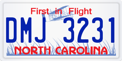 NC license plate DMJ3231
