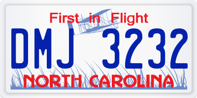 NC license plate DMJ3232