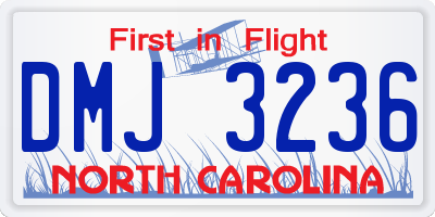 NC license plate DMJ3236