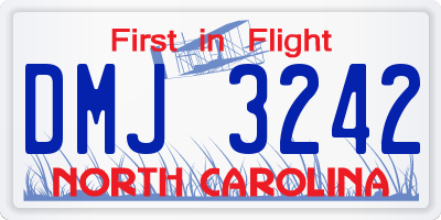 NC license plate DMJ3242