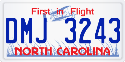 NC license plate DMJ3243