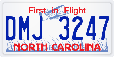 NC license plate DMJ3247