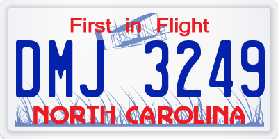 NC license plate DMJ3249