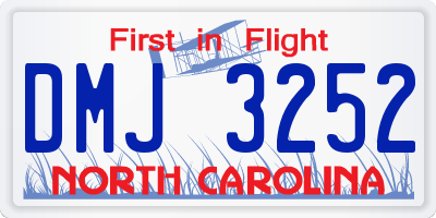 NC license plate DMJ3252