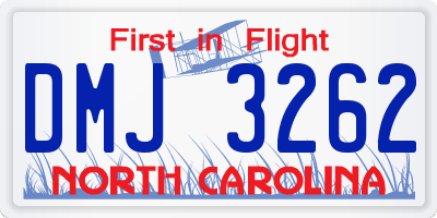 NC license plate DMJ3262
