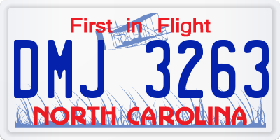 NC license plate DMJ3263
