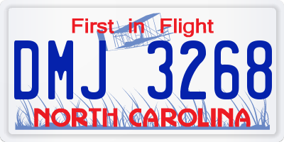 NC license plate DMJ3268