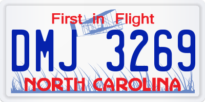 NC license plate DMJ3269