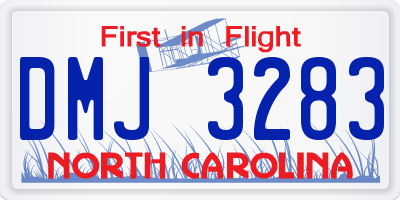 NC license plate DMJ3283