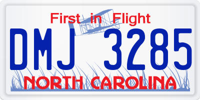 NC license plate DMJ3285