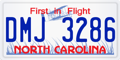 NC license plate DMJ3286