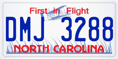 NC license plate DMJ3288