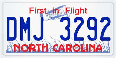 NC license plate DMJ3292