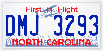 NC license plate DMJ3293