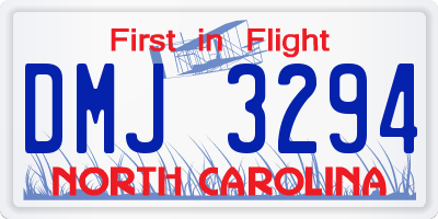 NC license plate DMJ3294