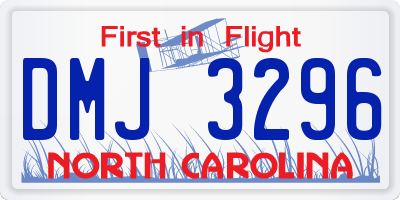 NC license plate DMJ3296
