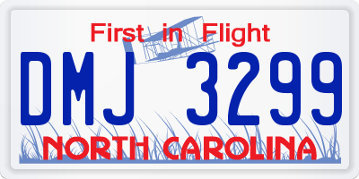 NC license plate DMJ3299