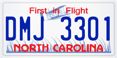 NC license plate DMJ3301