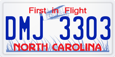 NC license plate DMJ3303