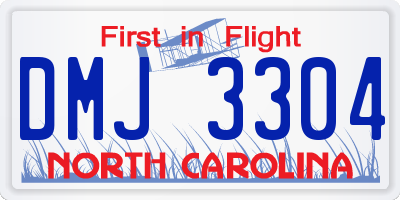 NC license plate DMJ3304