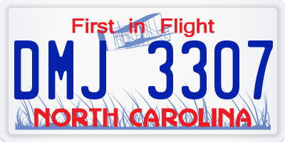 NC license plate DMJ3307