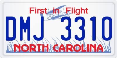 NC license plate DMJ3310