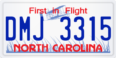 NC license plate DMJ3315