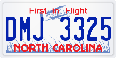 NC license plate DMJ3325