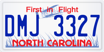 NC license plate DMJ3327