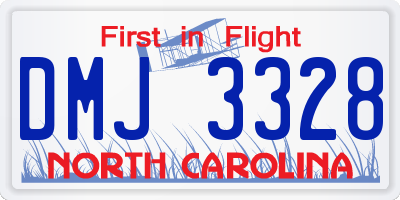 NC license plate DMJ3328