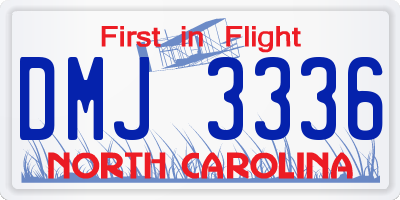 NC license plate DMJ3336