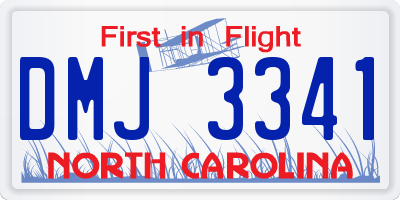 NC license plate DMJ3341