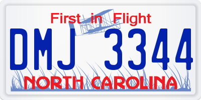 NC license plate DMJ3344